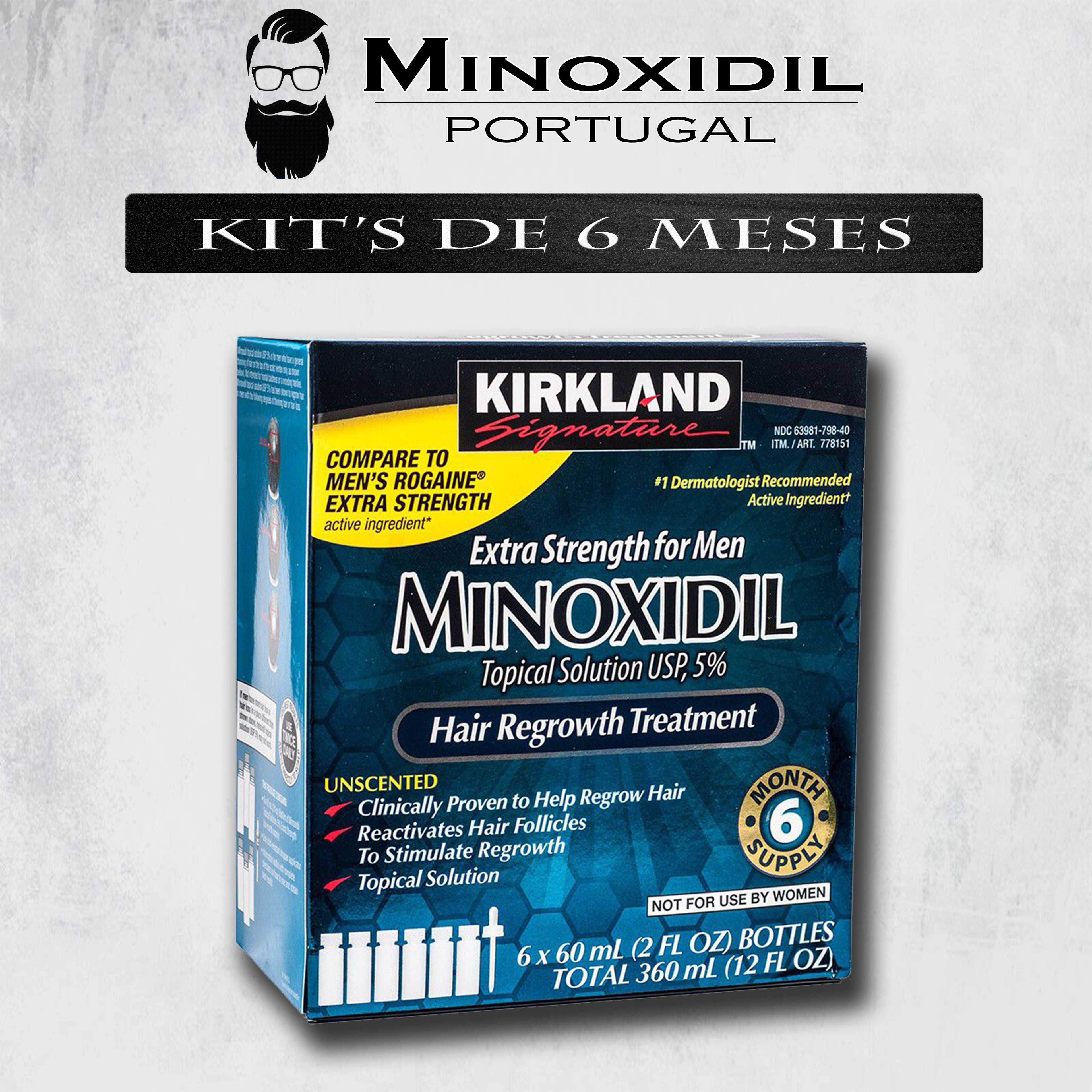 Minoxidil 5% Kirkland | Campanha Natal | Entrega Grátis