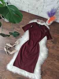 Primark Burgundowa dopasowana sukienka Rozmiar XS