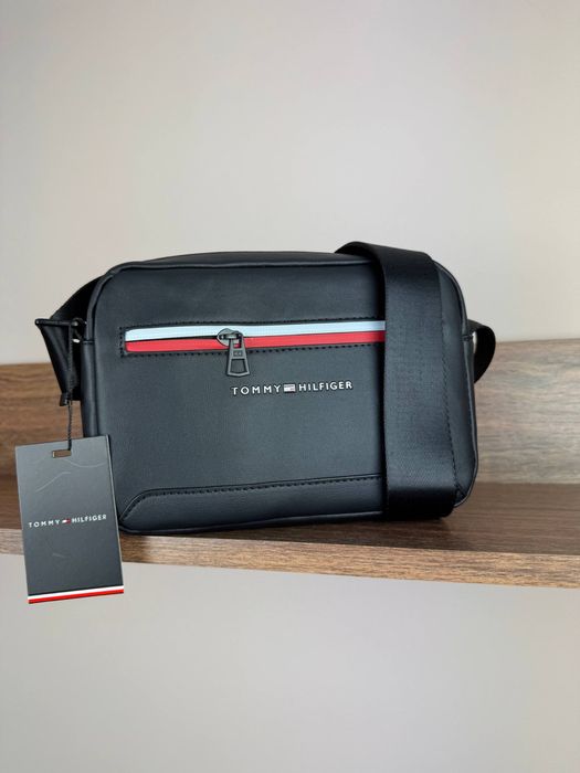 мужская сумка Tommy Hilfiger оригінал чоловіча сумка з шкіри з США USA