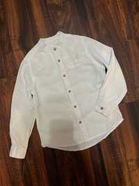 Біла натуральна сорочка Next 116 122 на хлопчика льон + бавовна лляна
