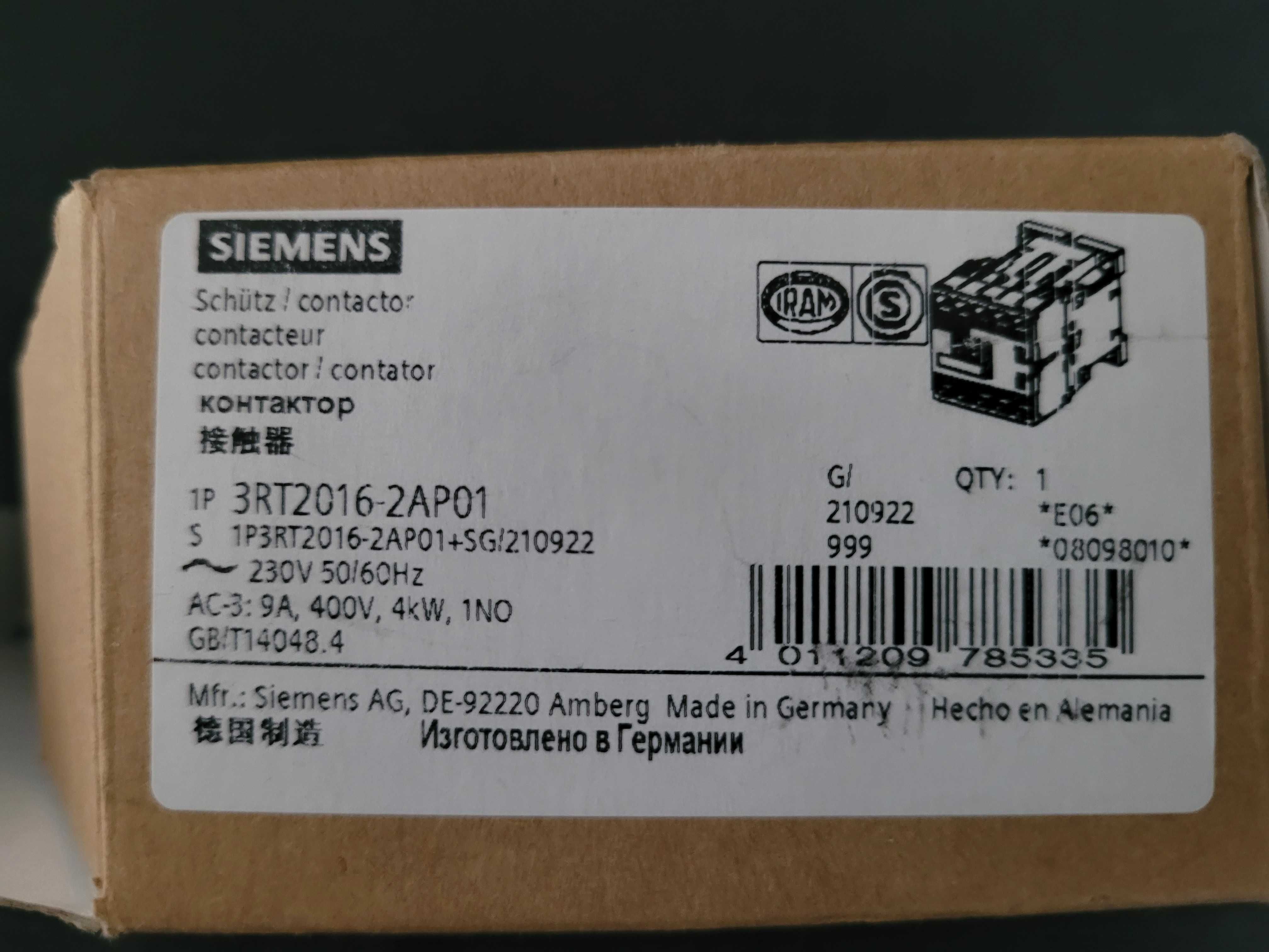 Stycznik mocy Siemens Sirus 3RT2016-2AP01