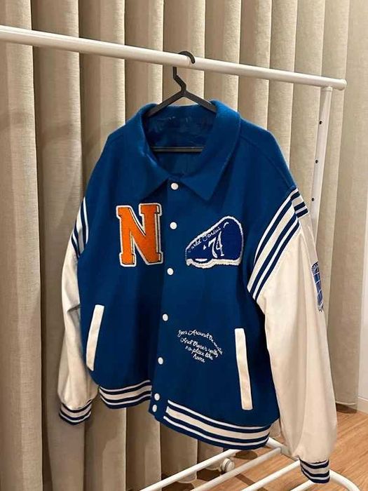Unique Collegiate Jacket with Distinctive Print