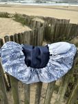 Touca dormir cetim e toile de jouy