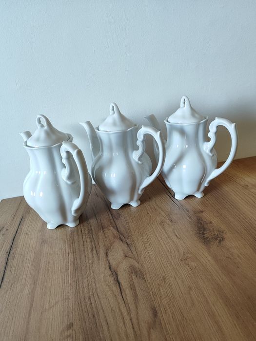 Nowy biały dzbanek imbryk z pokrywk kawa herbata porcelana 1,45 l