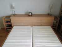 Łóżko Malm Ikea z szafkami