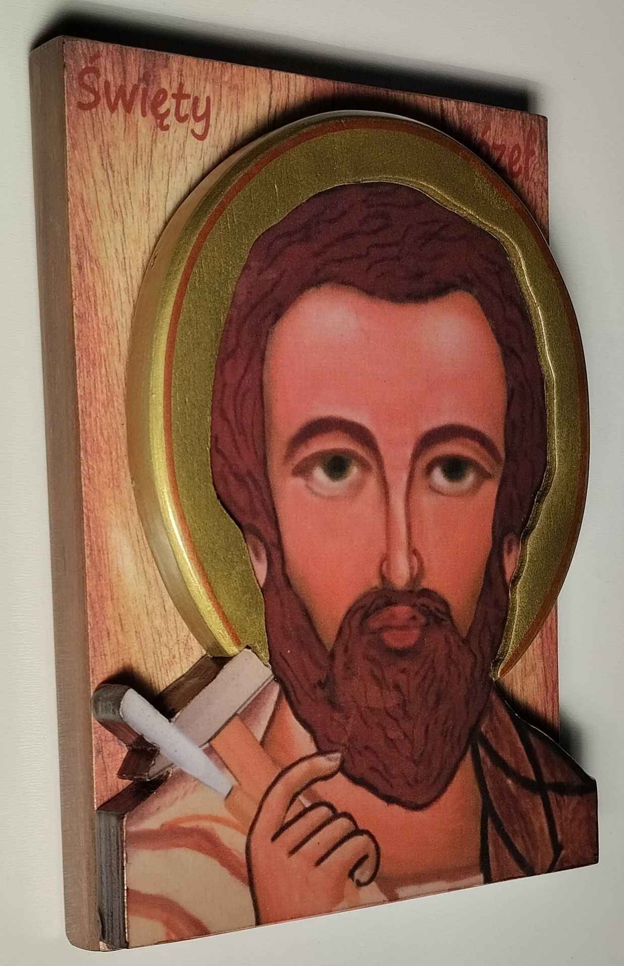 Ikona Święty Józef - ręcznie wycinane wizerunek