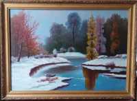 Картина "Зима", олія на холсті, багет 66×90