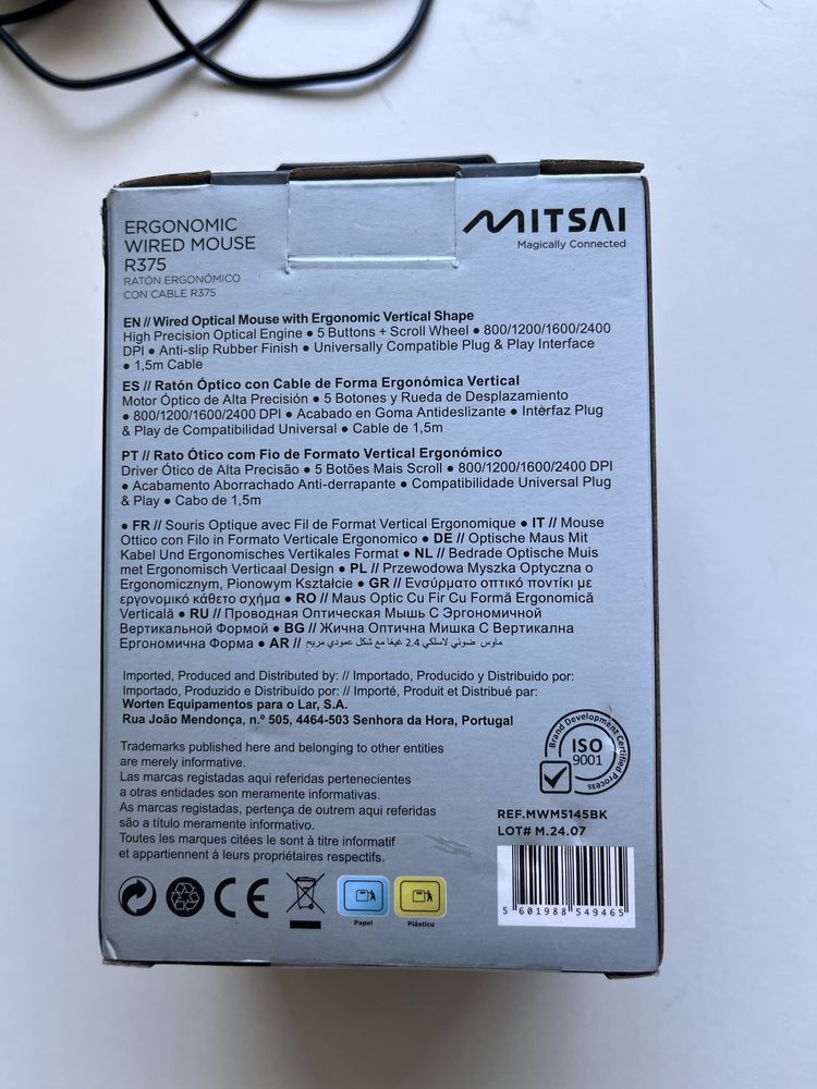 Rato Ergonomico com fio Mitsai