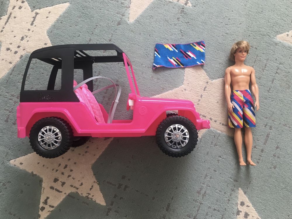 Barbie samochód terenowy + lalka Ken plażowy