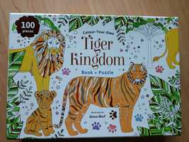 Puzzle +kolorowanka Tiger Kingdom 100  nowe