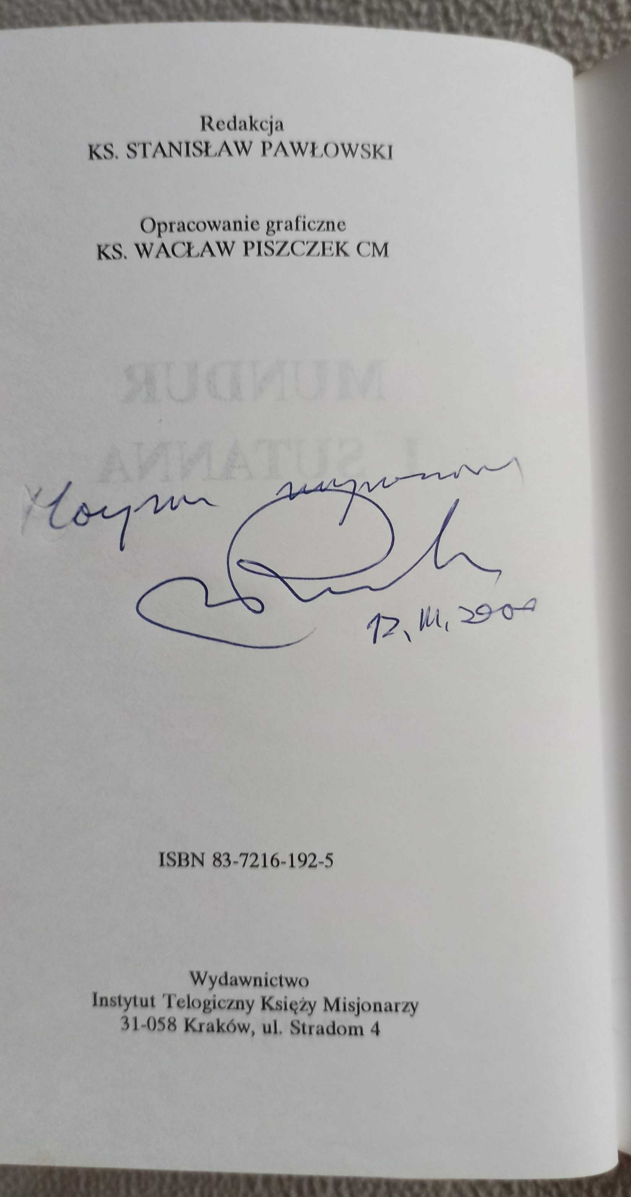Mundur i sutanna Red. KS. Stanisław Pawłowski autograf autora