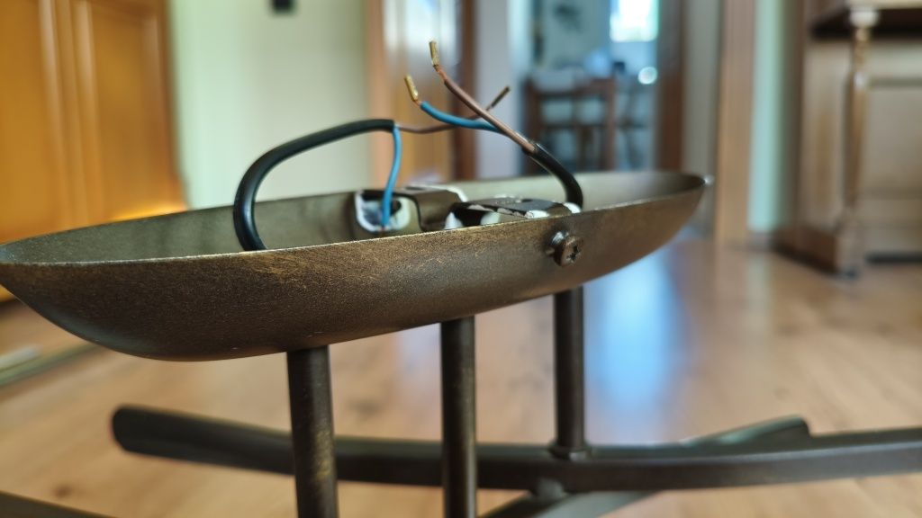 Lampa sufitowa ciemna brązowa na dwie żarówki E27