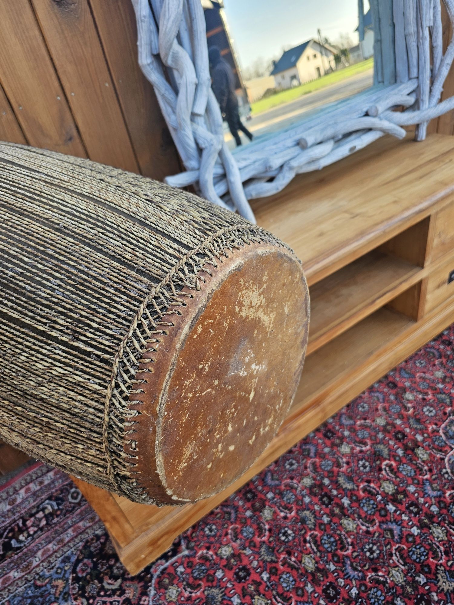 Olbrzymi afrykański bęben 80 cm skóra #1523 Stylowy Węgrów
