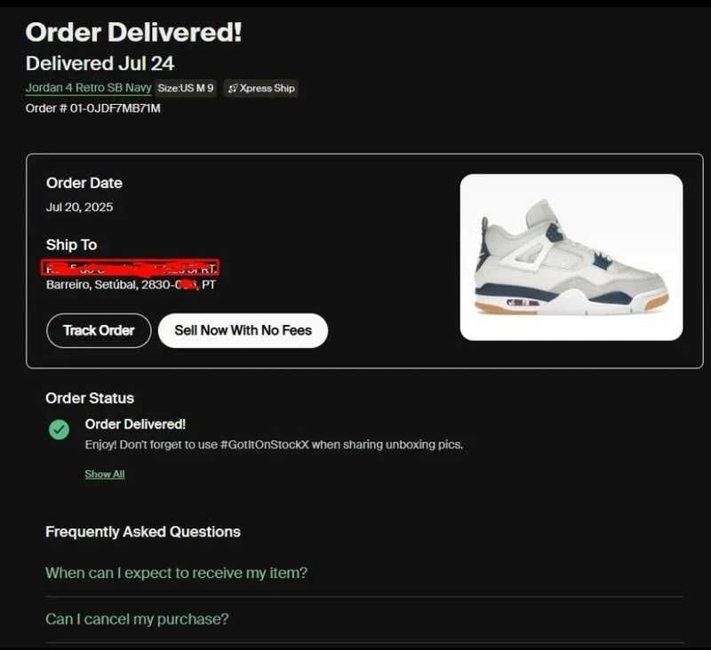 Novo Jordan 4 Blue Navy 42.5 – Original Box & StockX Authentication