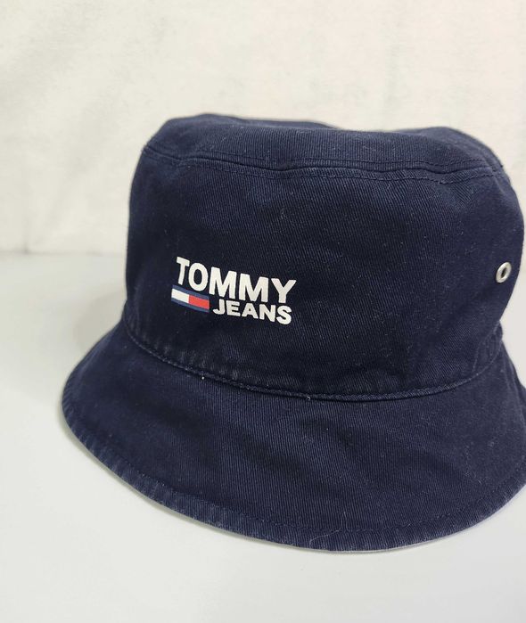 Tommy Hilfiger Jeans Kapelusz Granatowy Biały Dwustronny Unisex Lato
