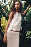 ZARA красивая льняная майка топ кружево кроше