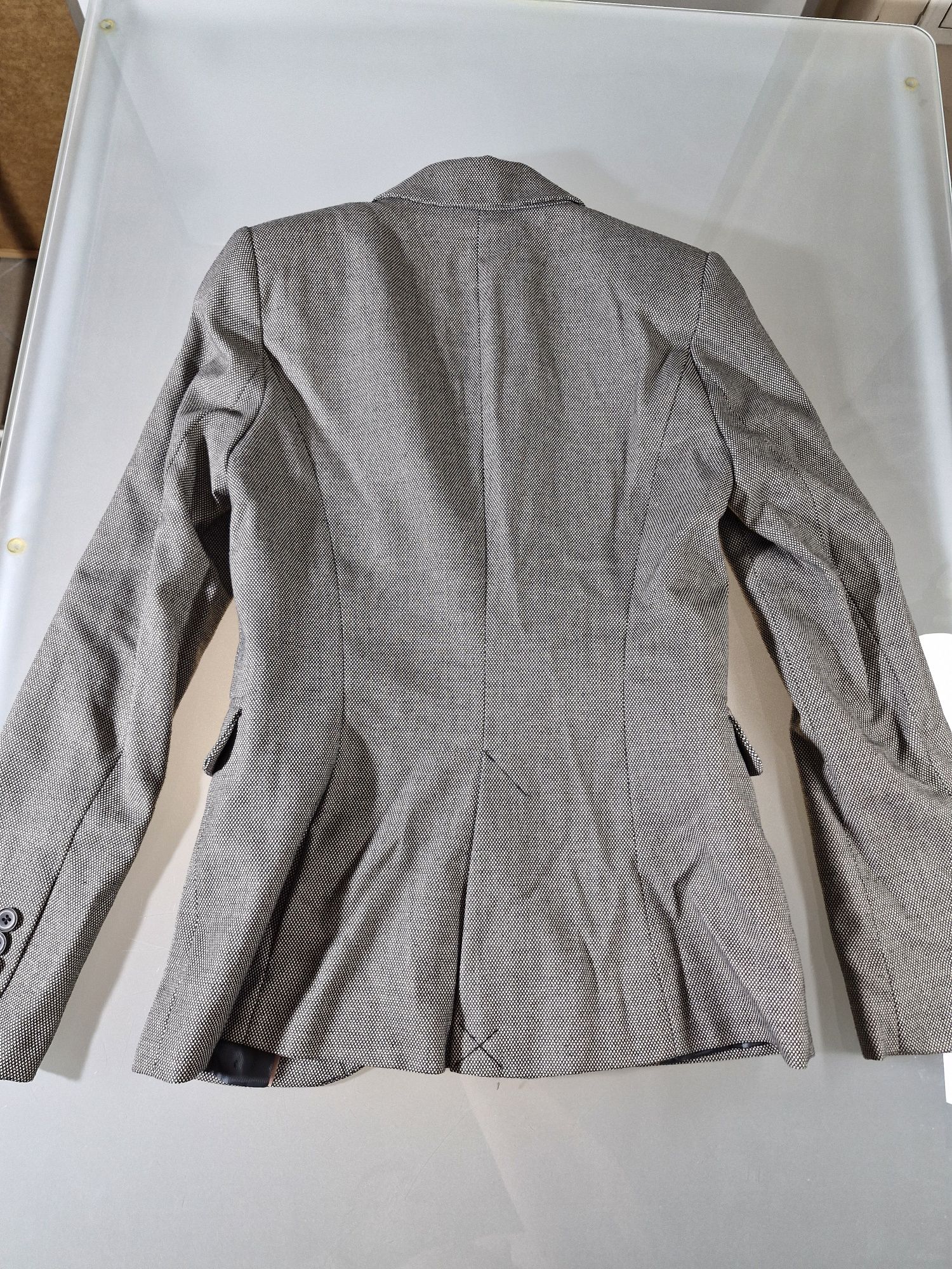 Zara Basic Szara Marynarka z Jednym Guzikiem Rozmiar S