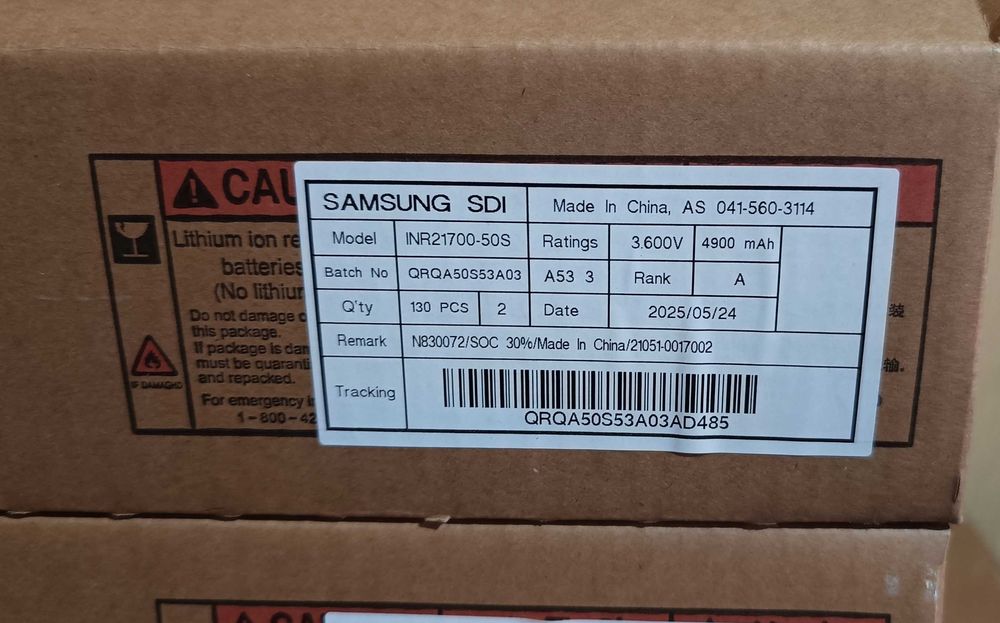 Оригінал! Samsung 50S 25-45A 5000 mAh 21700 Grade A 05/2025 рік