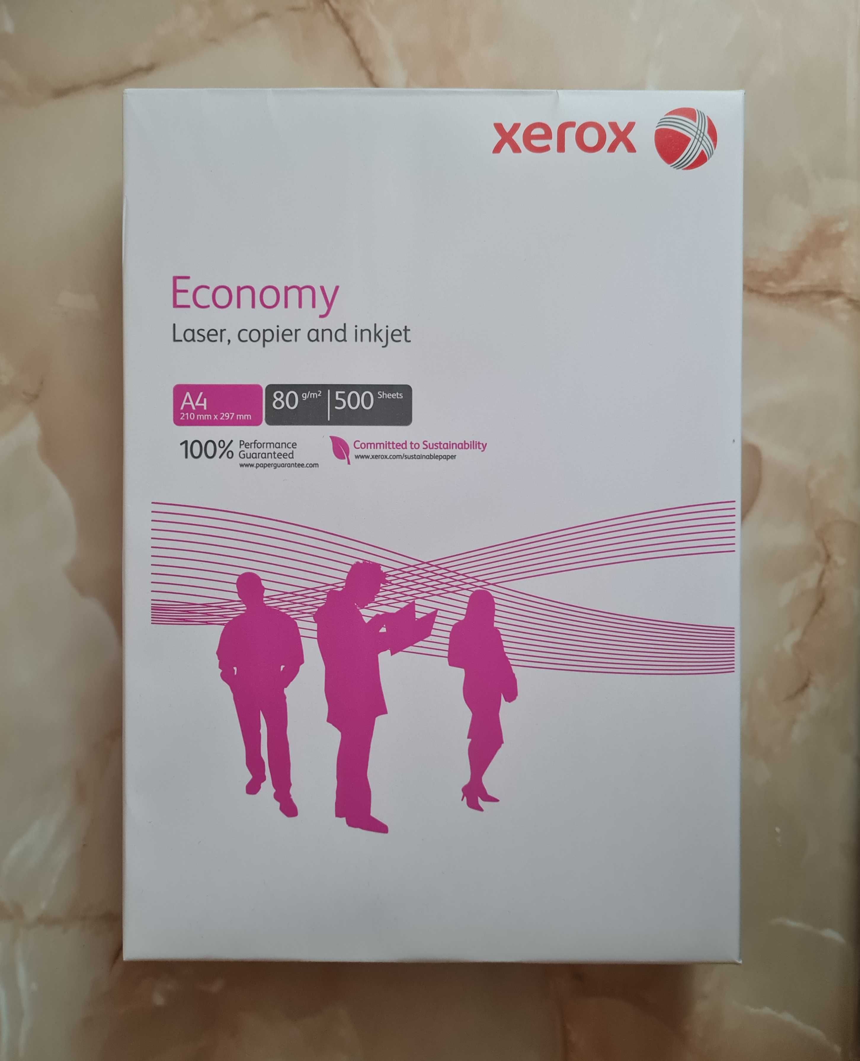 Biały papier kserograficzny A4 do drukarki/biurowy XEROX Economy 5 ryz