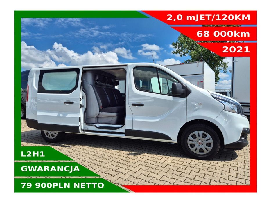 Fiat Talento Long *79900zł NETTO* Brygadówka 6 osób 2,0  mJET/120KM  Duża Navi, Klimatronik, 2x Airbag, Kamera, Czujniki, Tempomat