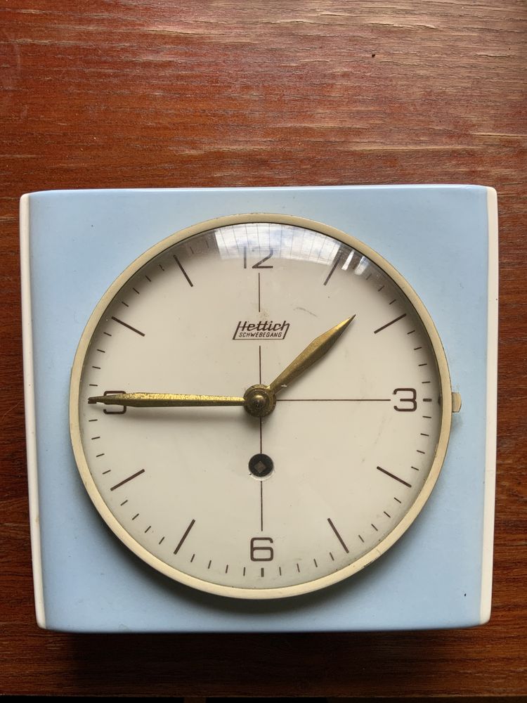 Stary porcelanowy zegar kuchenny Hettich Schwebegang