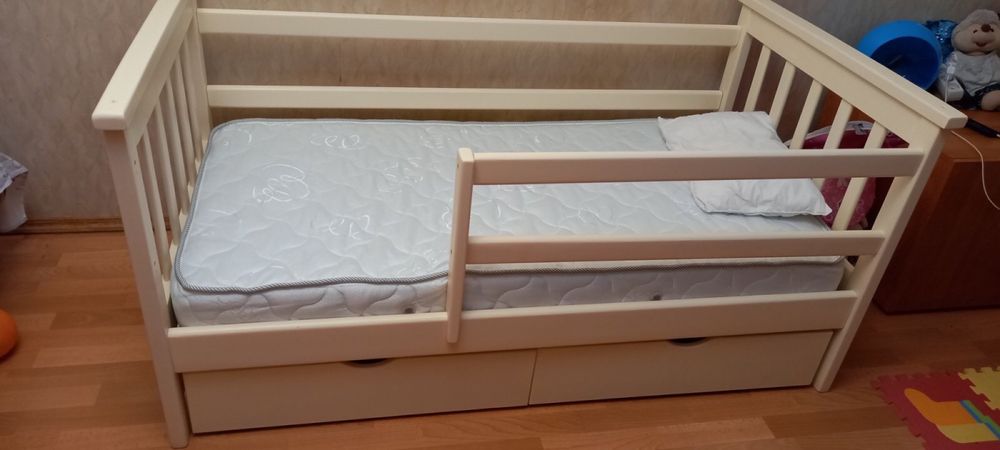 Дитяче ліжко від 2 років, 80х160 та 80х190 в білому кольорі