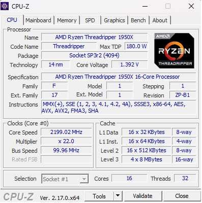 Zestaw: AMD Threadripper 1950X + MSI X399 SLI Plus
