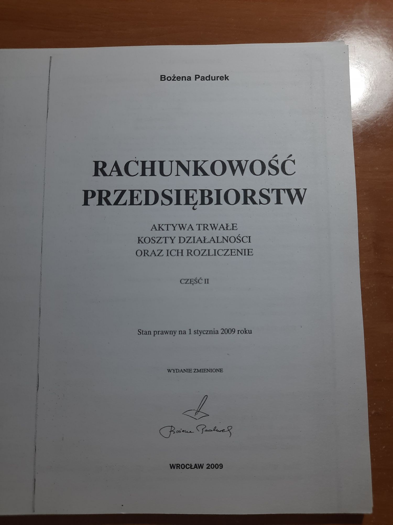 Bożena Padurek, "Rachunkowość przedsiębiorstw cz. I i II"