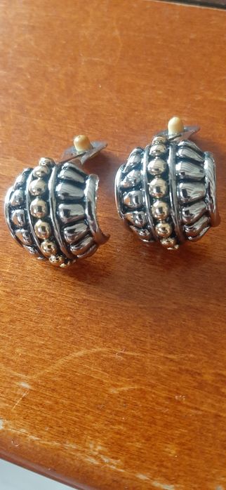 Zestaw naszyjnik i kolczyki vintage z lat 80.