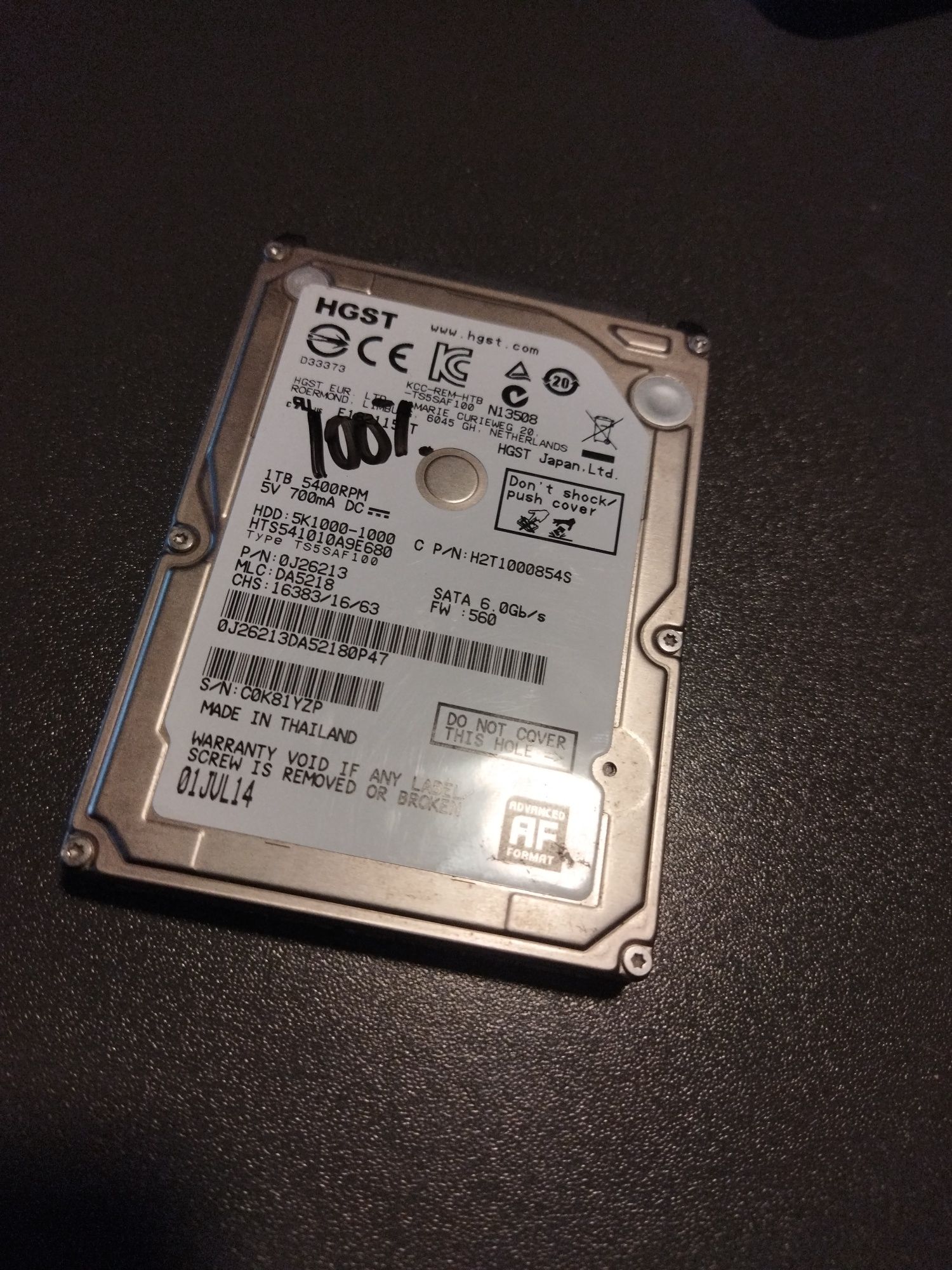 Disco rígido HGST 1tb