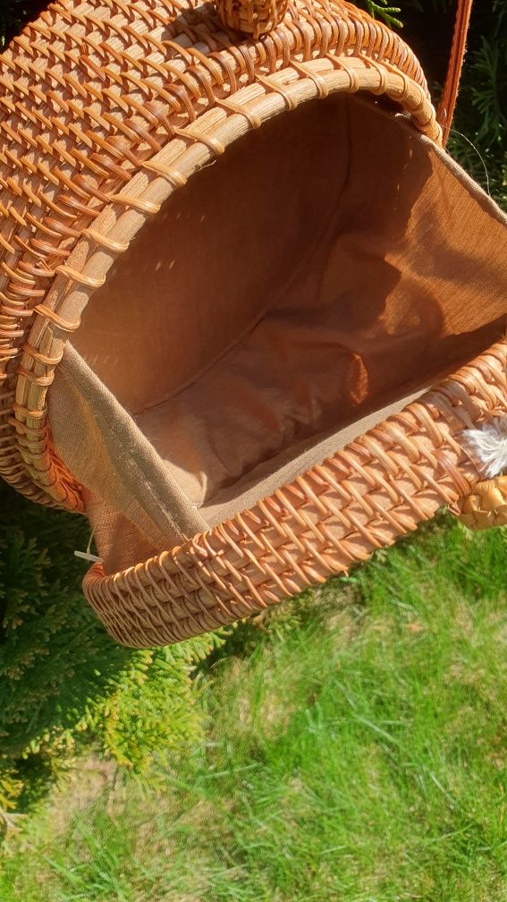 Rattanowa,nietuzinkową, rewelacyjna torebka na lato