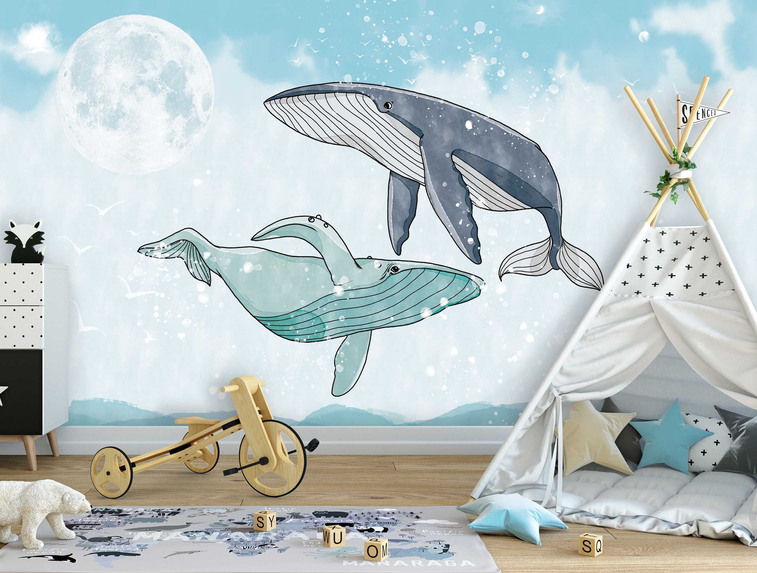 Fototapeta Dla Dzieci Wieloryb Bajki 3D Na Twój Rozmiar + KLEJ