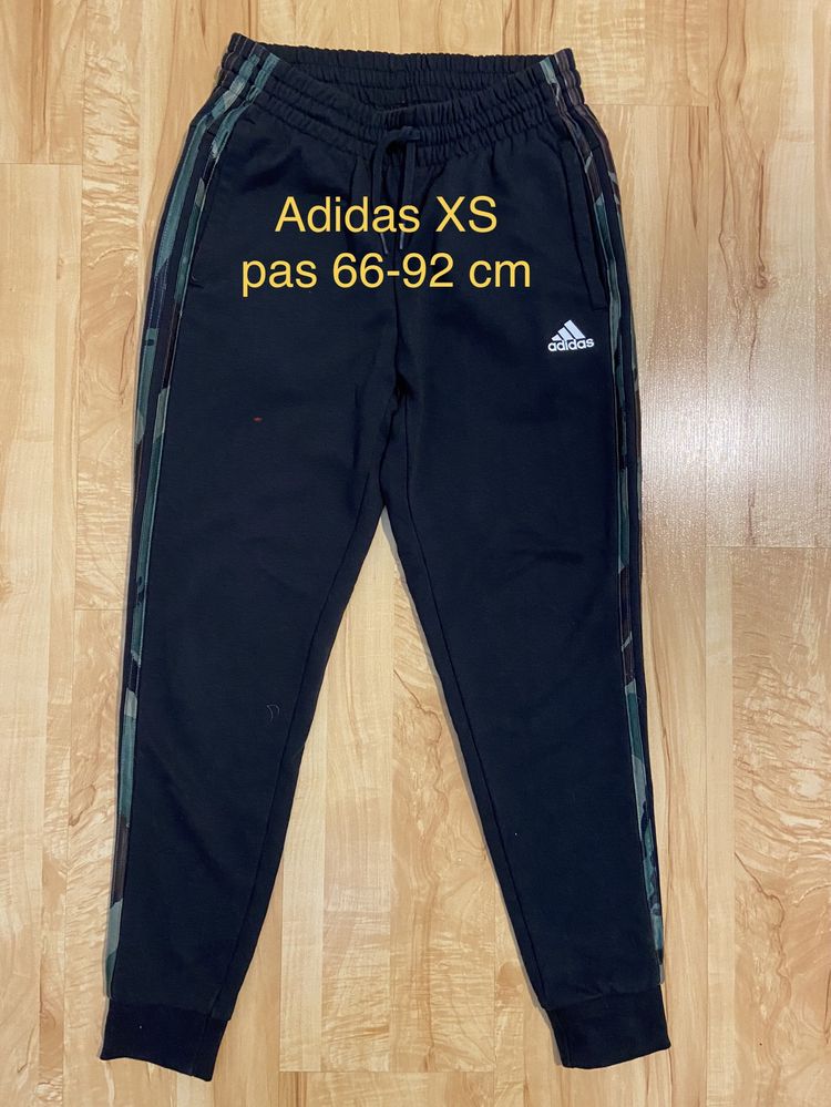 Adidas XS czarne spodnie dresowe sport trening wf fitnes unisex