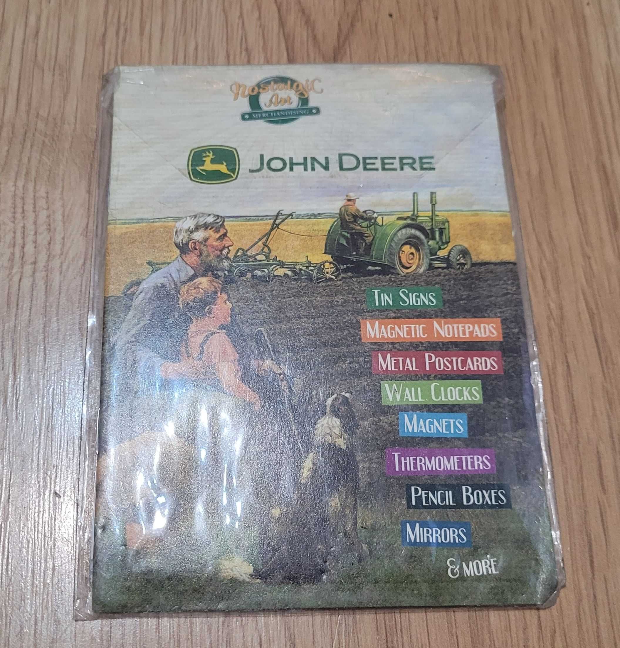 Tablica szyld JOHN DEERE metal oryginał 10,2x14,4 cm