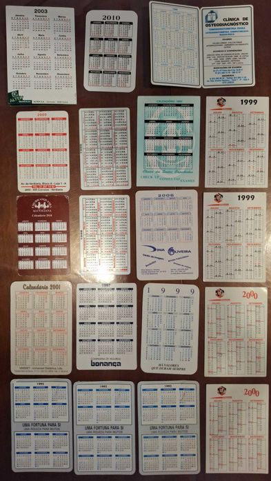 76 Calendários de bolso