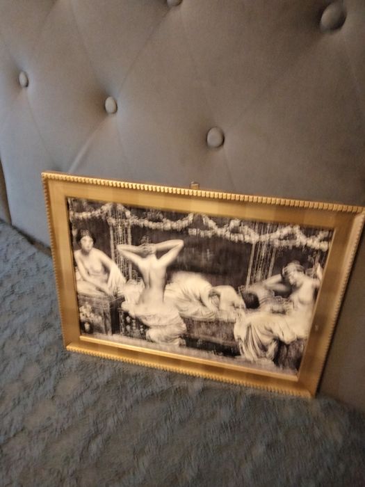 Obraz druk dekoracja w złotej ramie