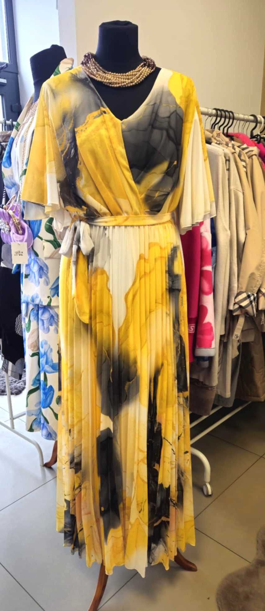 Suknia balowa, weselna PLUS SIZE Italy żółta !!!