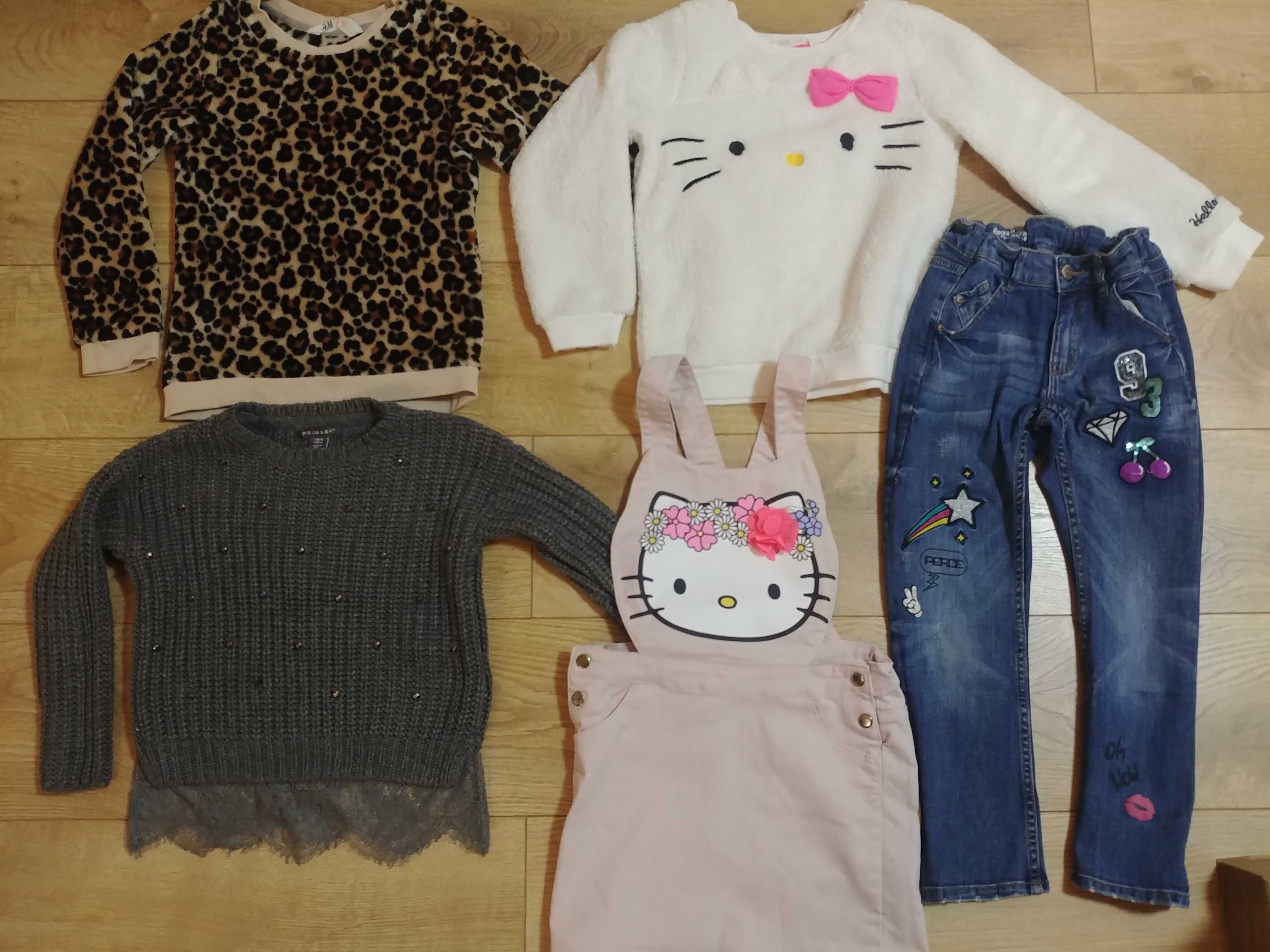 Jak nowe zestaw ubrań dla dziewczynki 128 H&m Hello Kitty