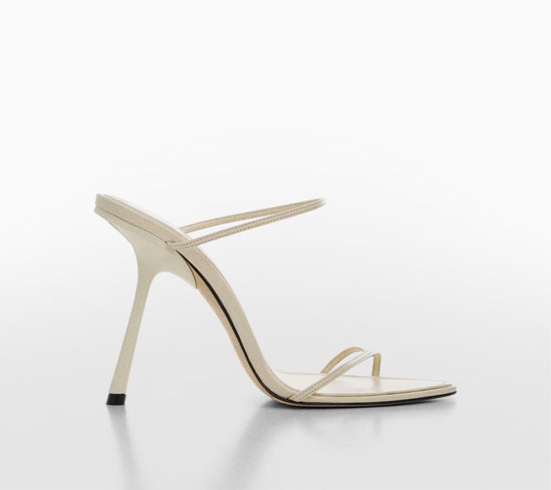 Шкіряні босоніжки мюлі туфлі на каблуку victoria beckham mango