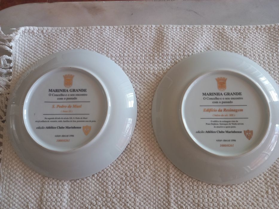 Pratos porcelana alusivos Marinha Grande