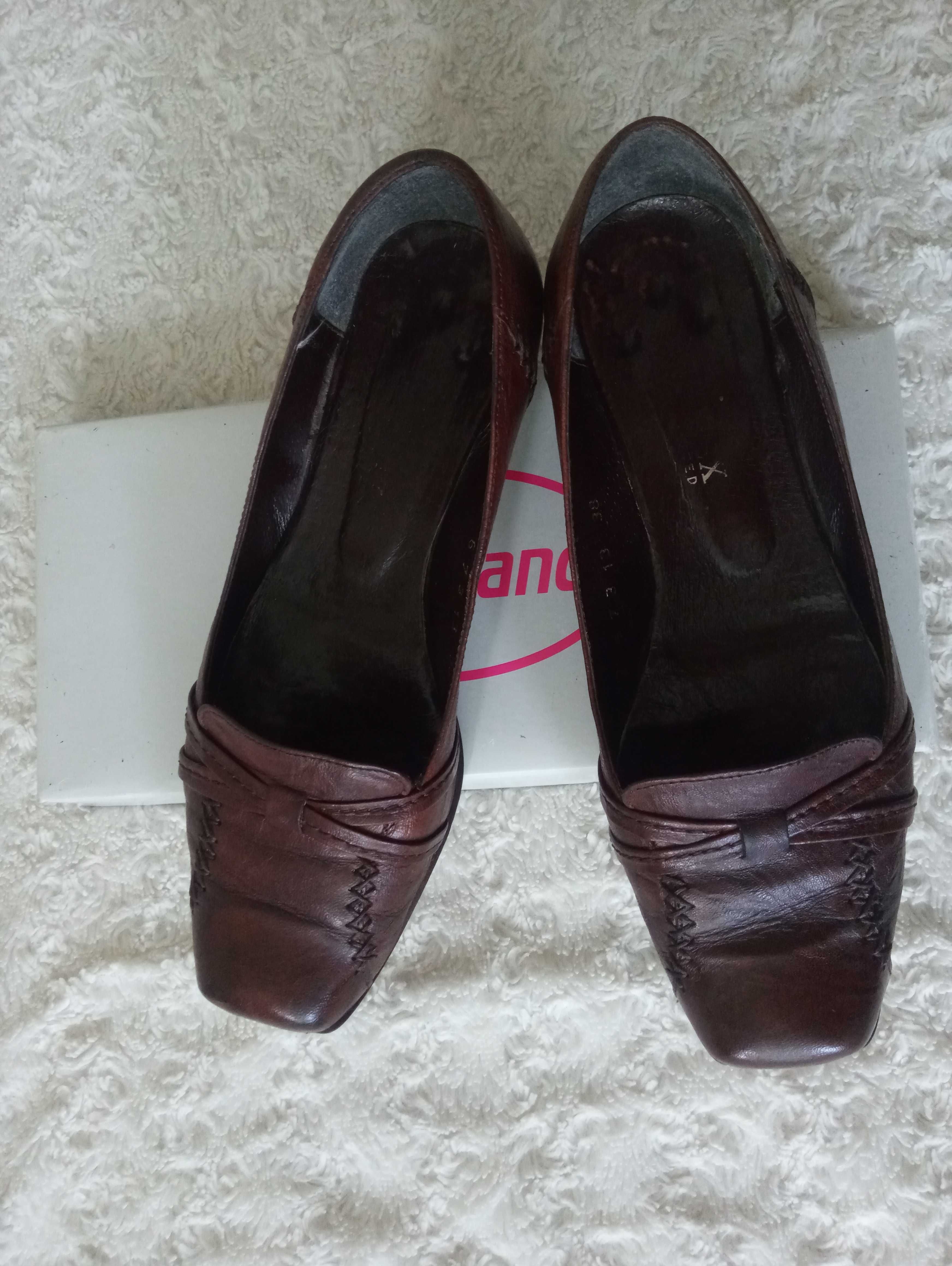 Loafersy brązowe skóra 38