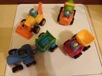 Zestaw 4 pojazdów budowlanych dla dzieci: koparka, betoniarka, wywrotk