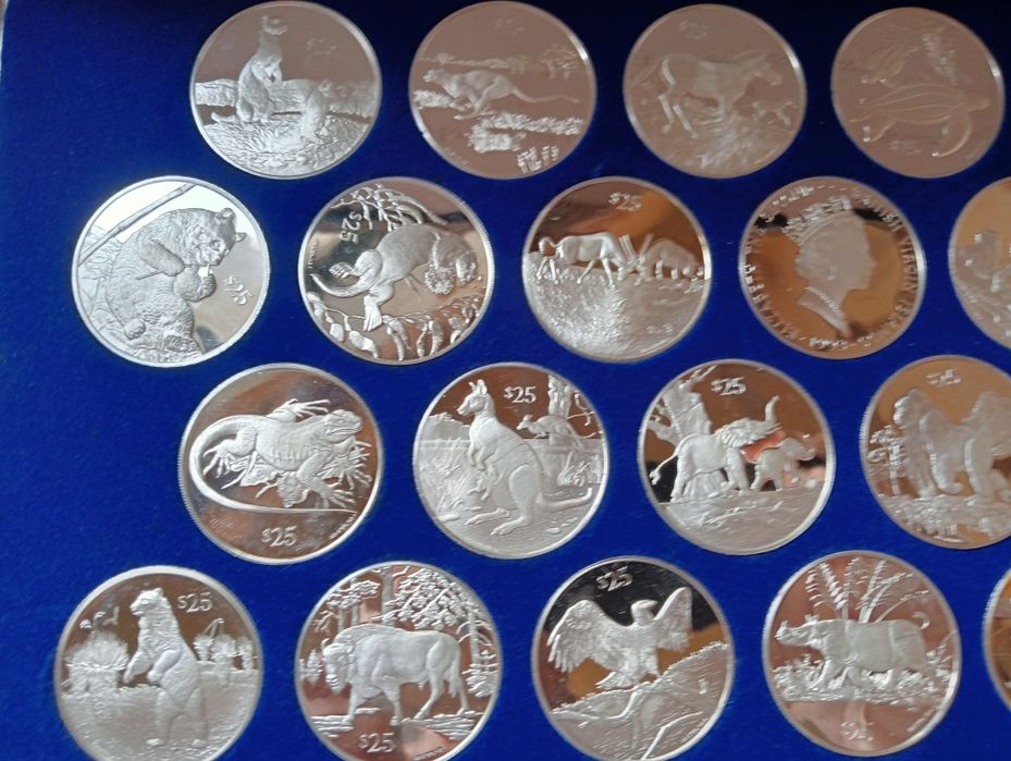 Coleção de moedas em prata