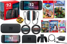 Nintendo SWITCH 2 + 256GB + gry + etui + szkło + 2 kierownice + 24M.GW