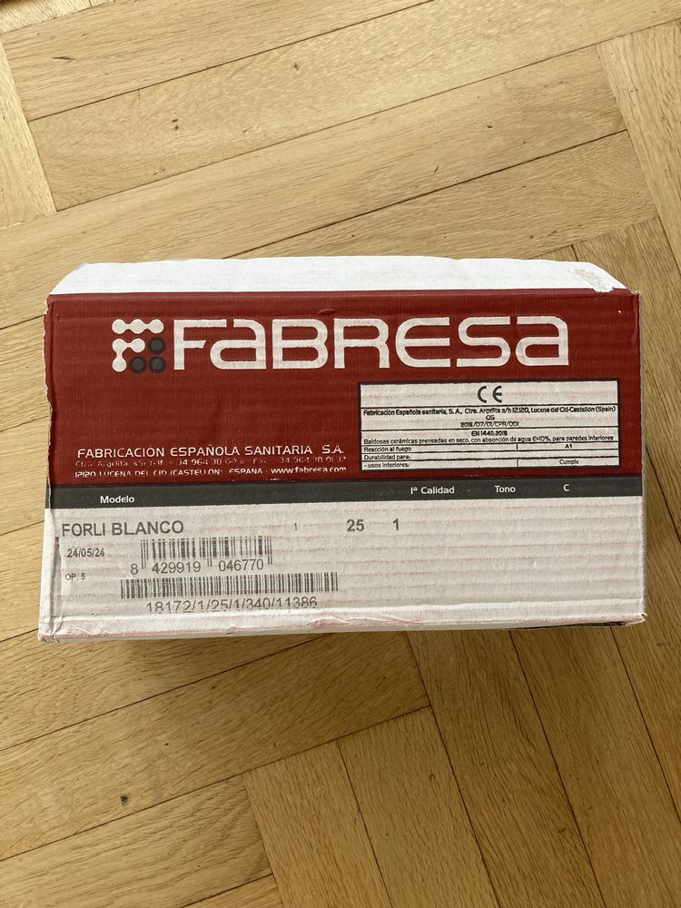 2m2 Fabresa Forli blanco połysk 15x15