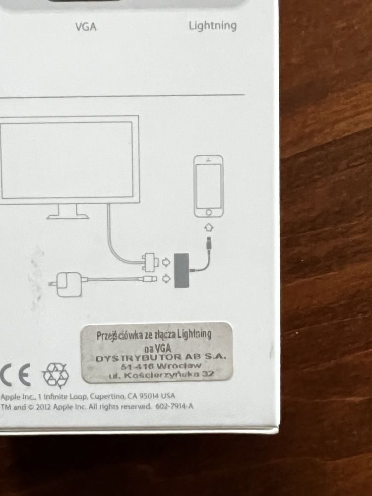 Adapter VGA do ipad