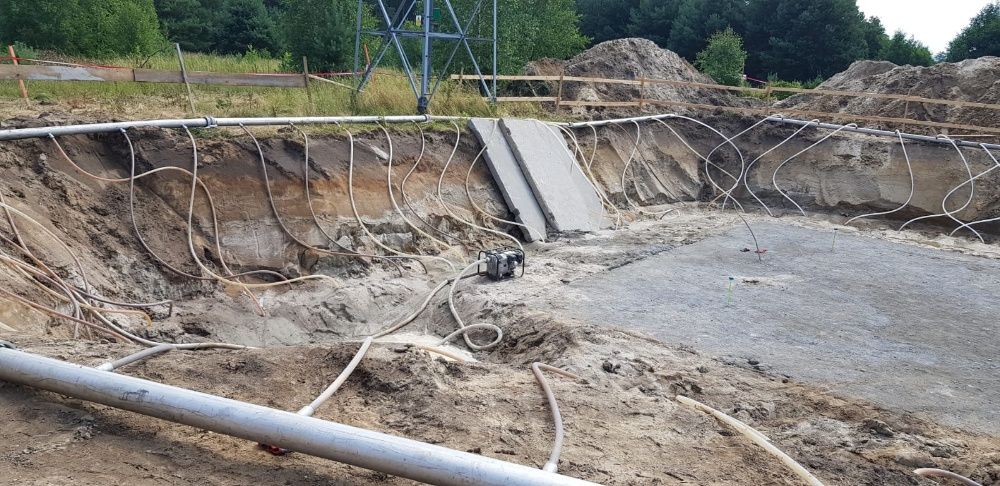Odwadnianie wykopów,montaż igłofiltrów, pompy diesel i elekt-dozór 24h