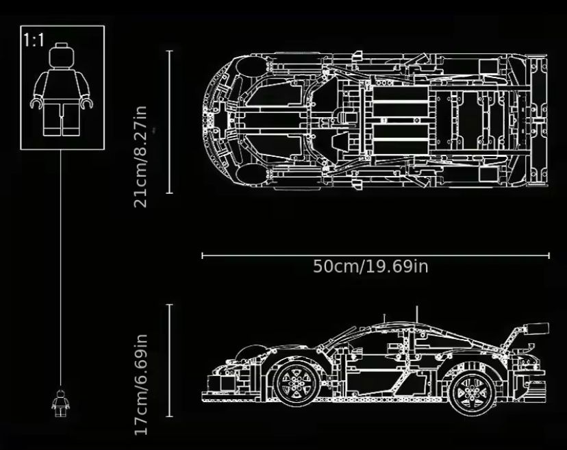 Конструктор сумісний із LEGO Technic Porsche 911 RSR (42096) 1580шт