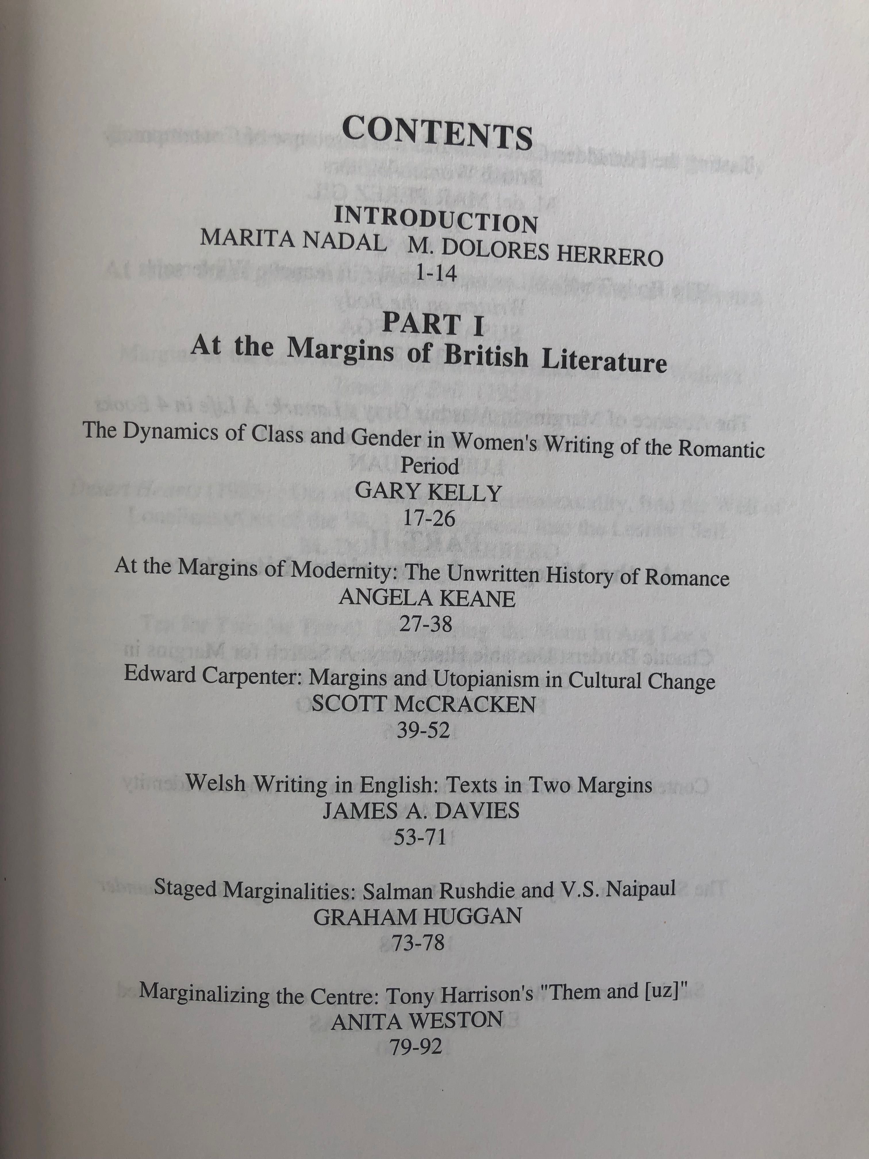 Margins in British and American Literature, Film and Culture
