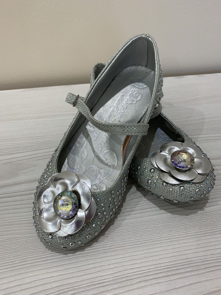 Срібні балетки , туфельки  Disney,  21,5 cм
